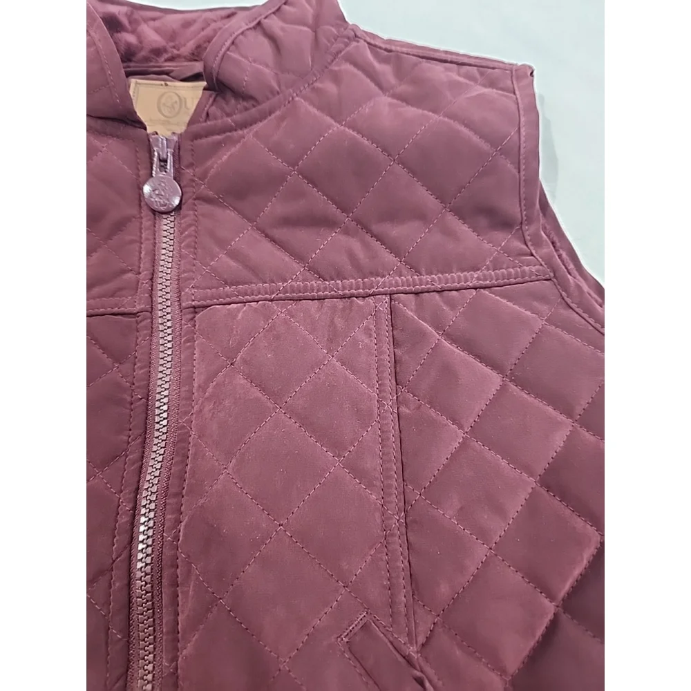 Outback Trading CO. Women’s Microsuede Quilted Equestrian Vest,szM,maroon,NWT - Picture 3 of 13